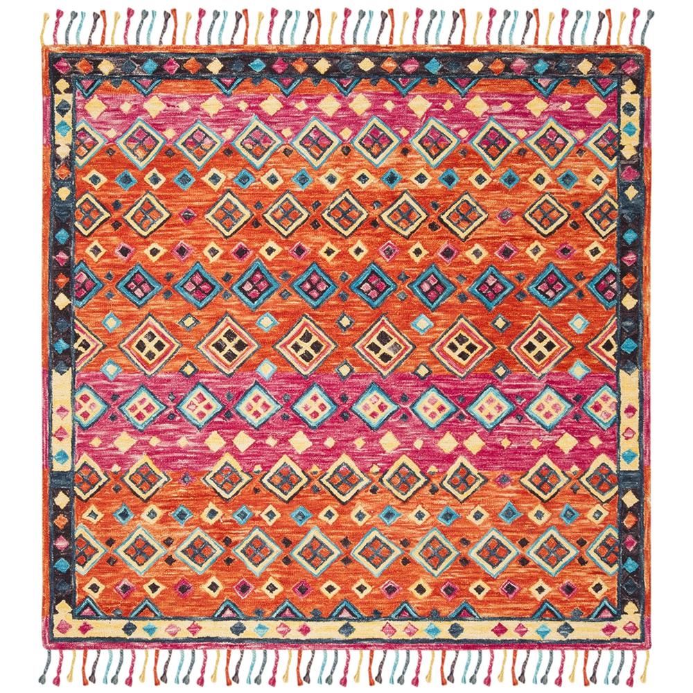 ASPEN, ORANGE / FUCHSIA, 7' X 7' Square, Area Rug. Picture 1
