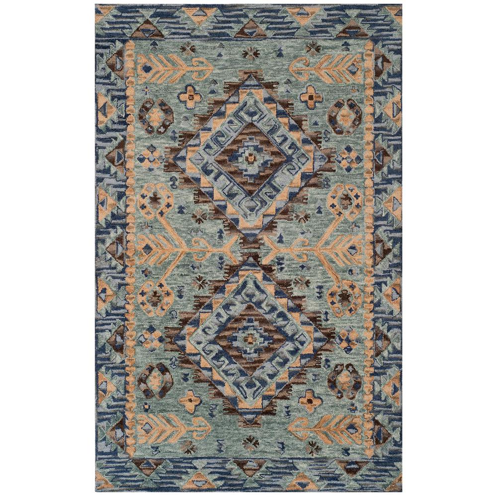 ASPEN, BLUE / BEIGE, 6' X 9', Area Rug. Picture 1