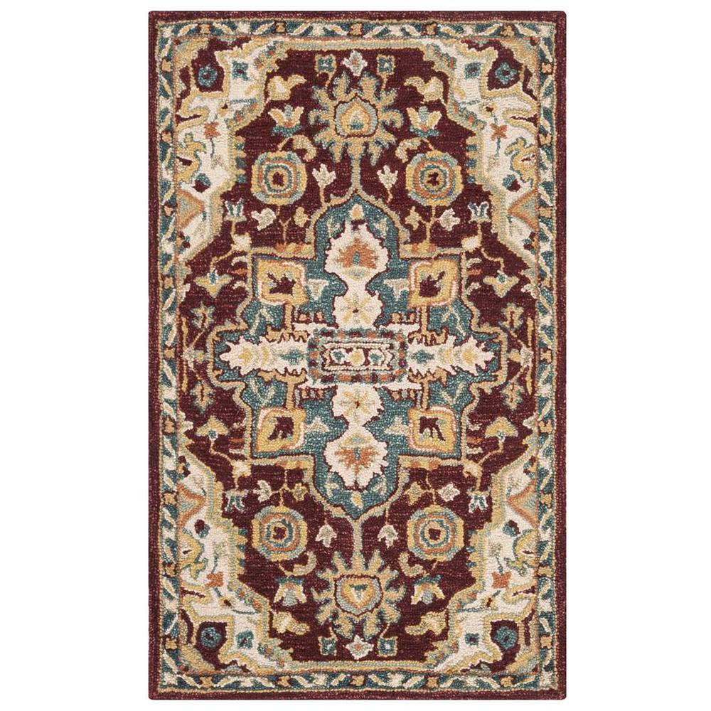 ASPEN, RED / BLUE, 4' X 6', Area Rug, APN507A-4. Picture 1