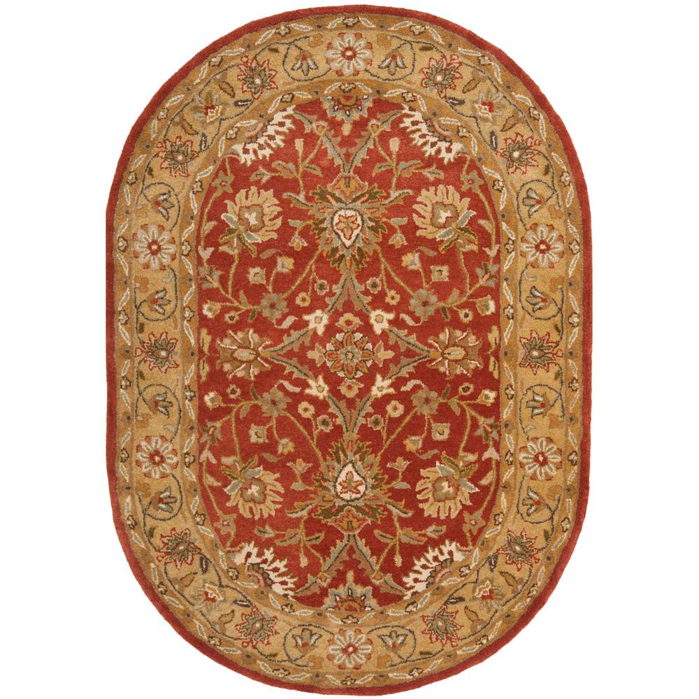 ANTIQUITY, RUST / GOLD, 7'-6" X 9'-6" Oval, Area Rug. Picture 1