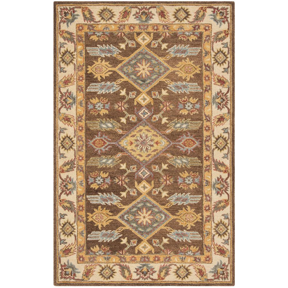 ANTIQUITY, DARK BROWN / IVORY, 5' X 8', Area Rug. Picture 1