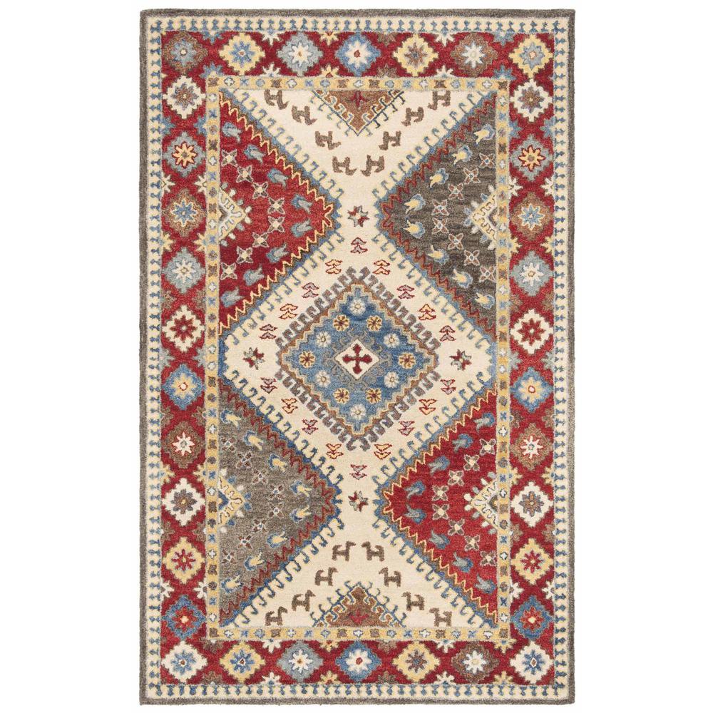 ANTIQUITY, RED / IVORY, 3' X 5', Area Rug. Picture 1