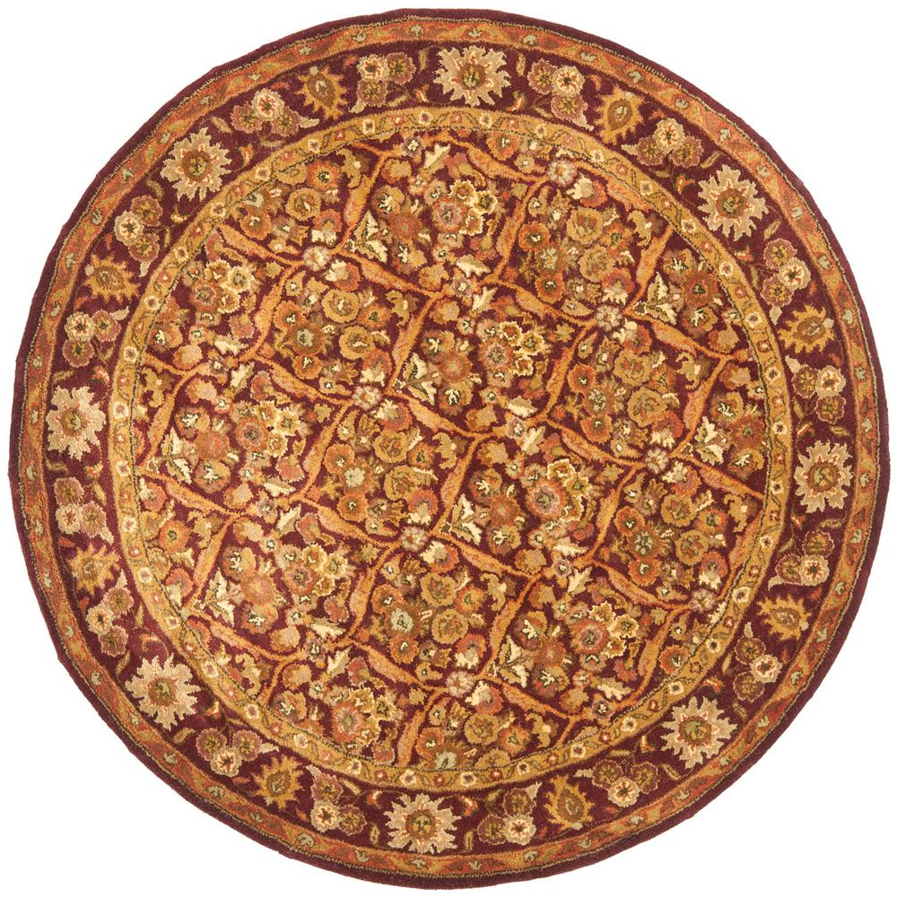 ANTIQUITY, WINE / GOLD, 6' X 6' Round, Area Rug, AT51A-6R. Picture 1