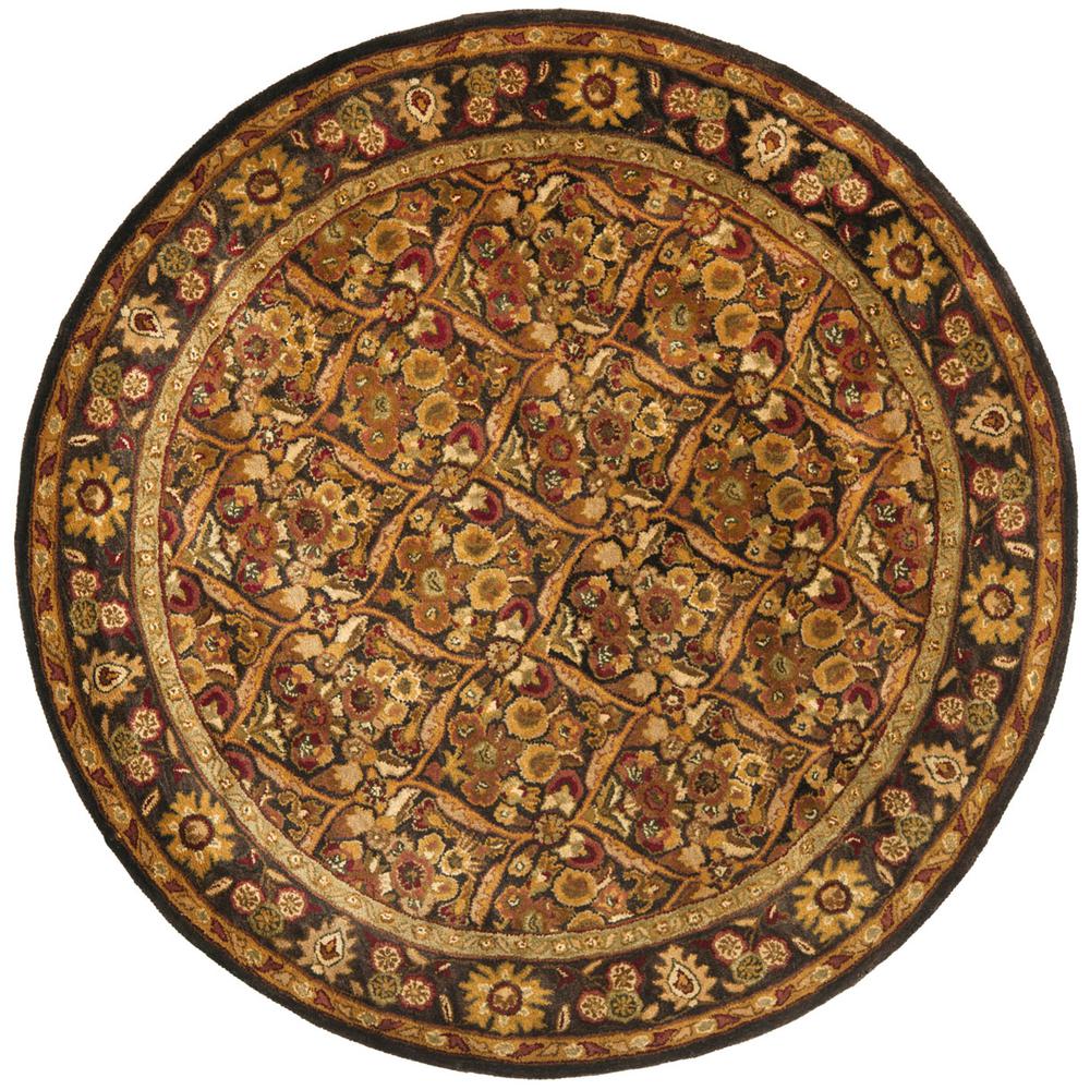 ANTIQUITY, DARK PLUM / GOLD, 6' X 6' Round, Area Rug. Picture 1
