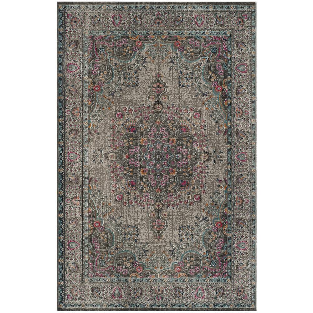 ARTISAN, GREY / FUCHSIA, 5'-1" X 7'-6", Area Rug, ATN334T-5. Picture 1