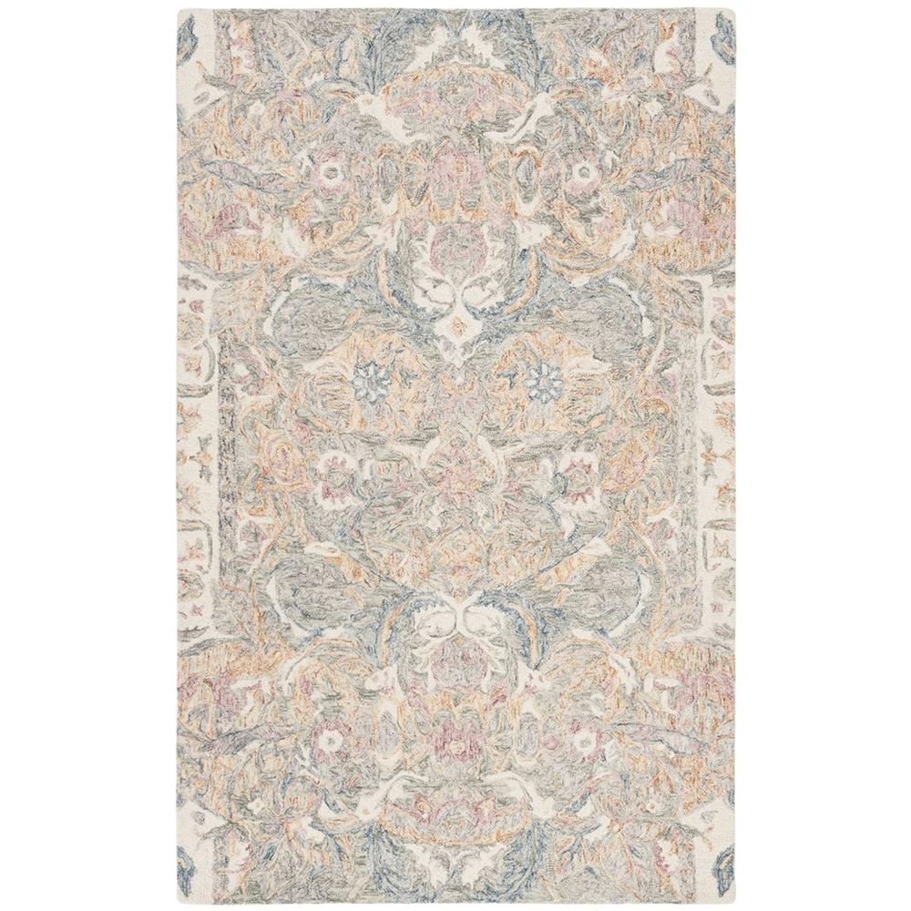 AUBUSSON, IVORY / SAGE, 5' X 8', Area Rug. Picture 1