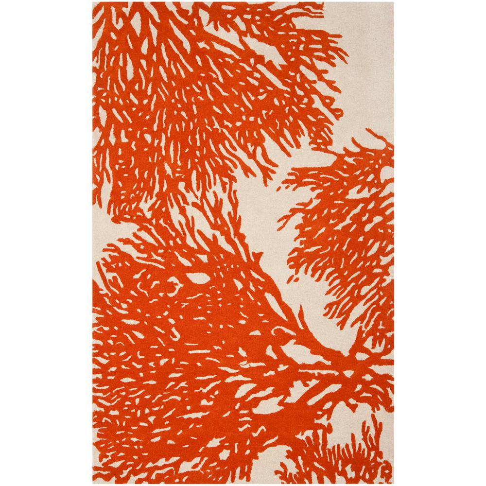 BELLA, BEIGE / TERRACOTTA, 6' X 9', Area Rug. Picture 1