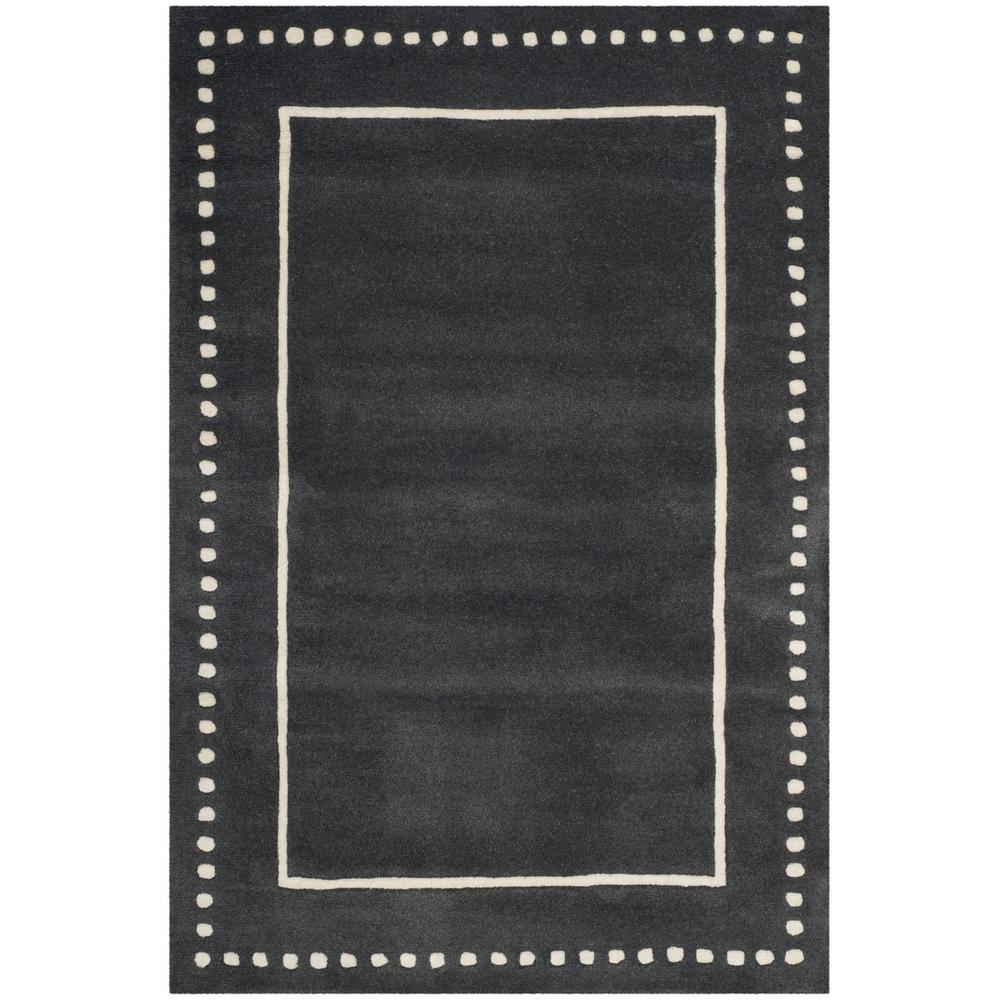 BELLA, DARK GREY / IVORY, 5' X 8', Area Rug. Picture 1