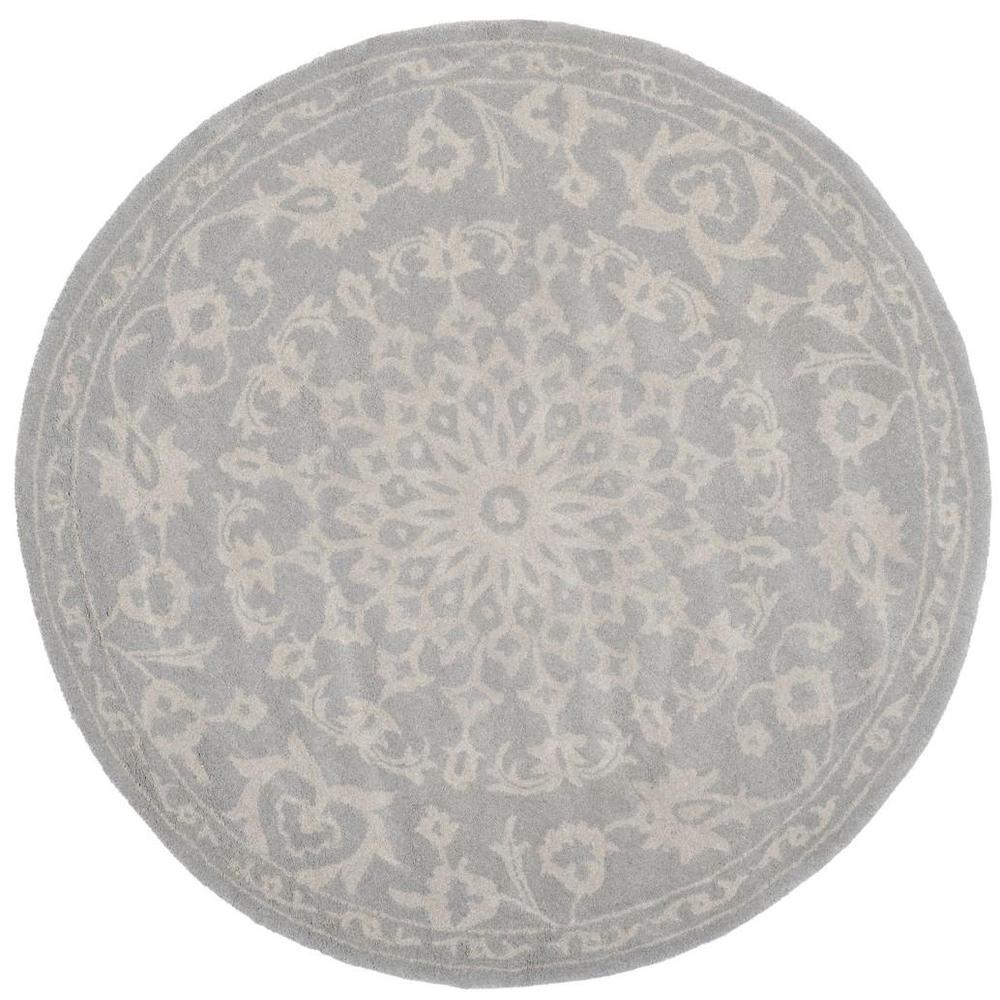 BELLA, GREY / SILVER, 5' X 5' Round, Area Rug. Picture 1