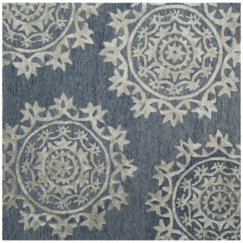 BELLA, BLUE, 5' X 5' Square, Area Rug, BEL914A-5SQ. Picture 1