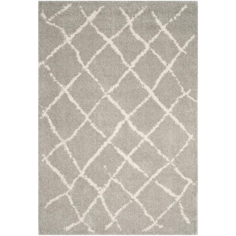 BERBER SHAG, LIGHT GREY / CREAM, 5'-1" X 7'-6", Area Rug, BER162B-5. Picture 1
