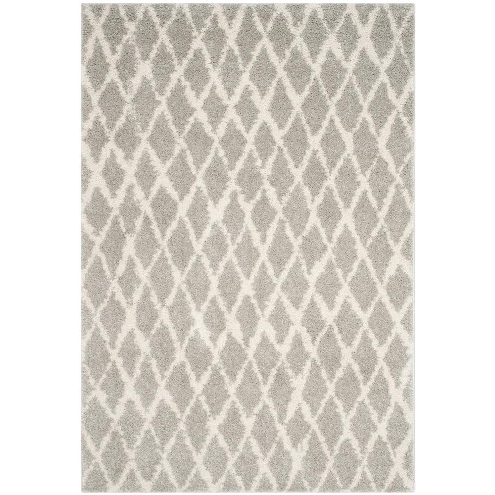 BERBER SHAG, LIGHT GREY / CREAM, 5'-1" X 7'-6", Area Rug, BER163B-5. Picture 1
