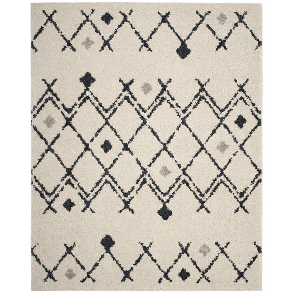 BERBER SHAG, CREAM / NAVY, 9' X 12', Area Rug. Picture 1