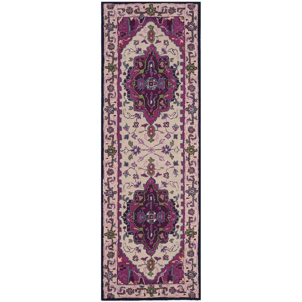 Bellagio, IVORY / PINK, 2'-3" X 9', Area Rug. Picture 1