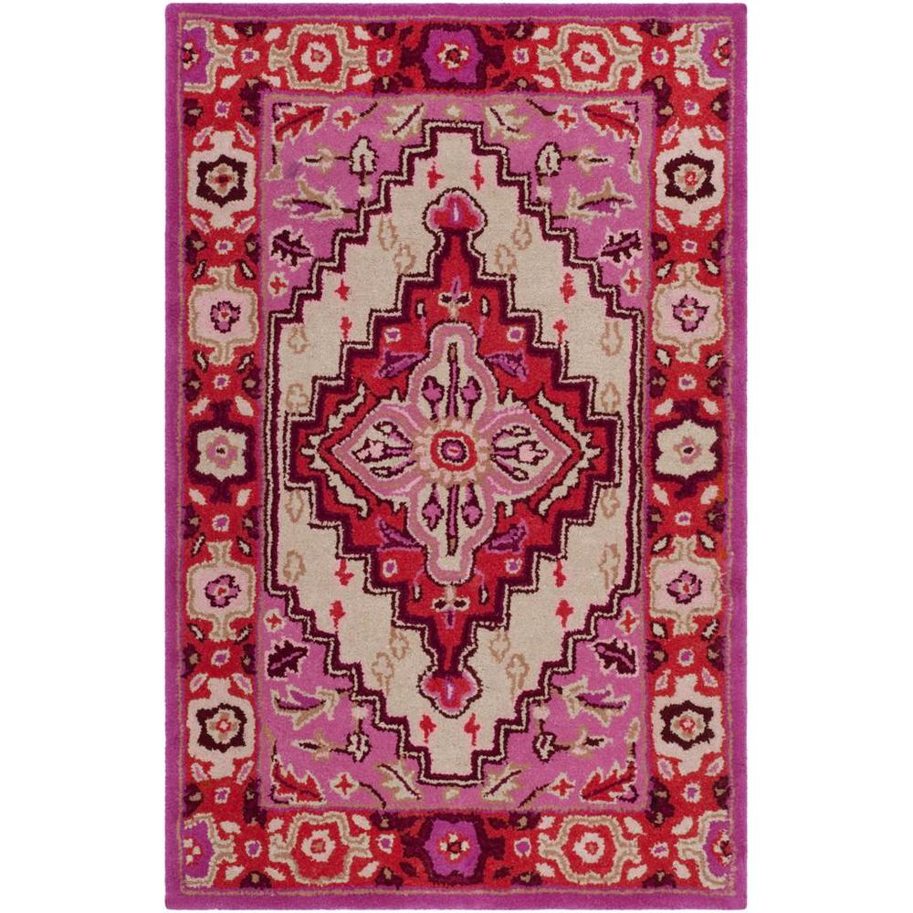 Bellagio, RED PINK / IVORY, 2'-6" X 4', Area Rug. Picture 1