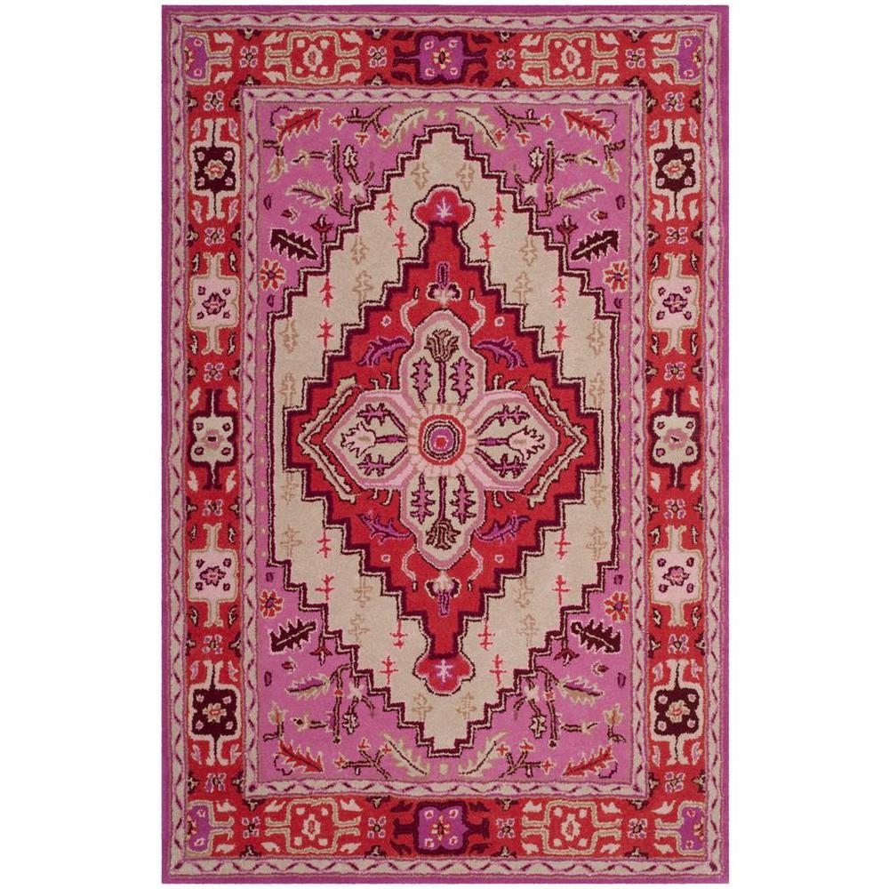 Bellagio, RED PINK / IVORY, 3' X 5', Area Rug. Picture 1