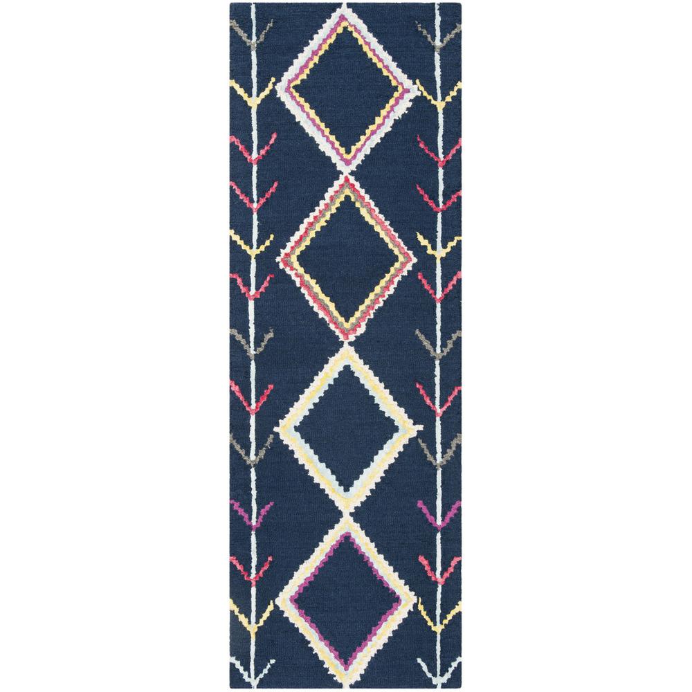 Bellagio, NAVY / MULTI, 2'-3" X 7', Area Rug. Picture 1