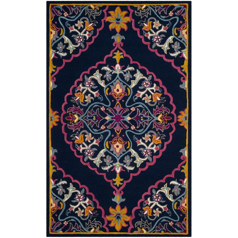 Bellagio, NAVY BLUE / MULTI, 6' X 9', Area Rug. Picture 1