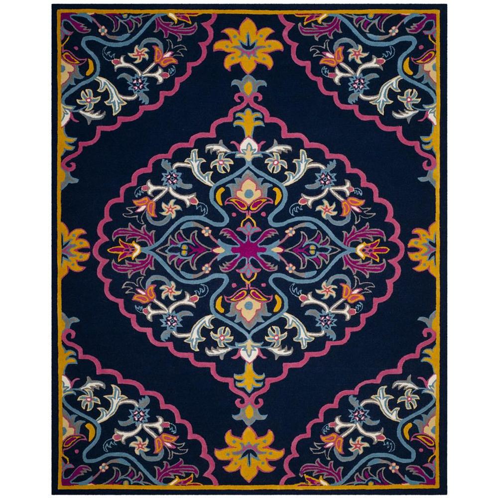 Bellagio, NAVY BLUE / MULTI, 8'-9" X 12', Area Rug. Picture 1