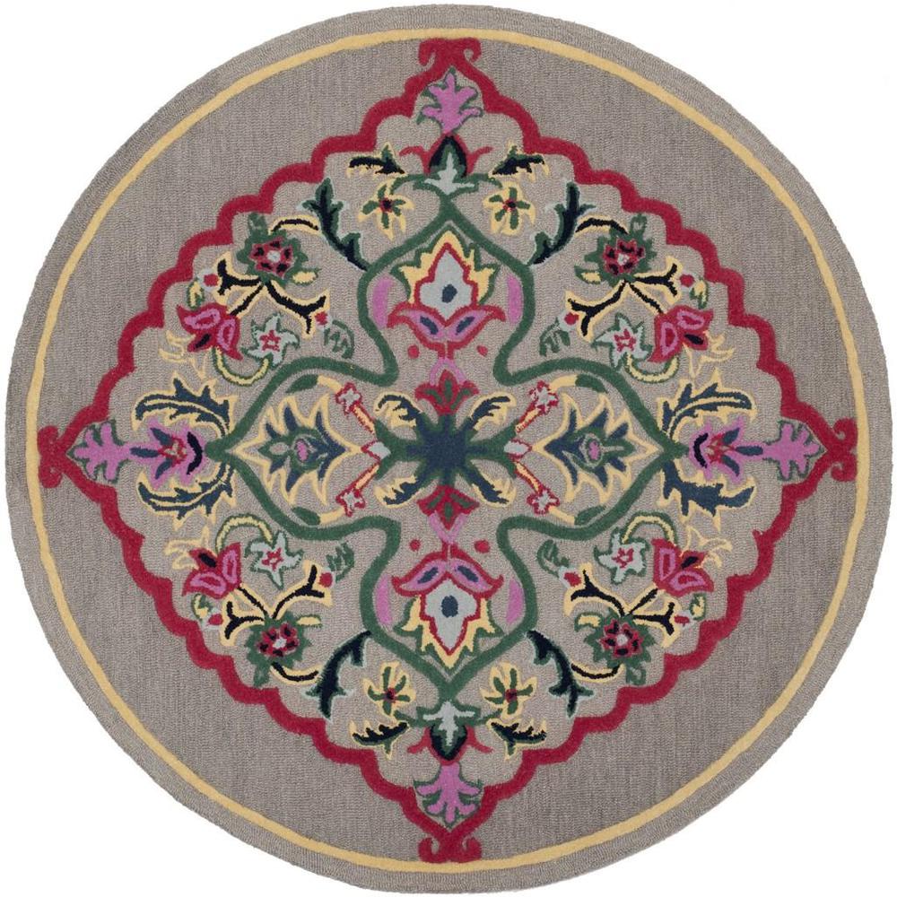 Bellagio, DARK GREY / MULTI, 7' X 7' Round, Area Rug. Picture 1