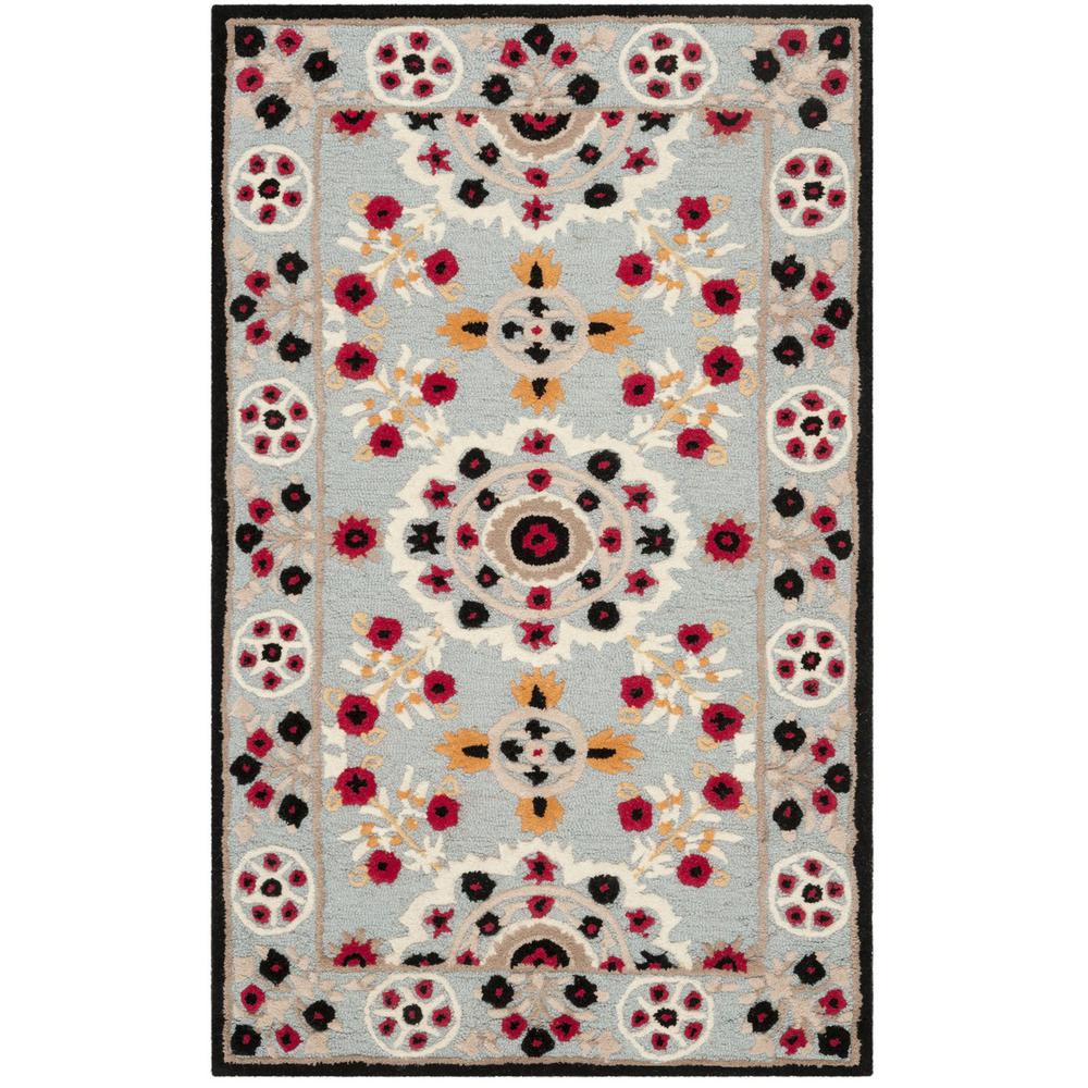 Bellagio, LIGHT BLUE / BLACK, 3' X 5', Area Rug. Picture 1