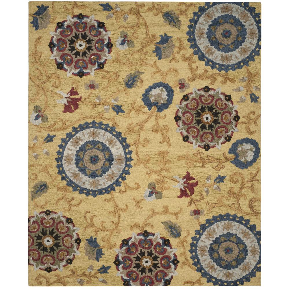 BLOSSOM, GOLD / MULTI, 9' X 12', Area Rug. Picture 1