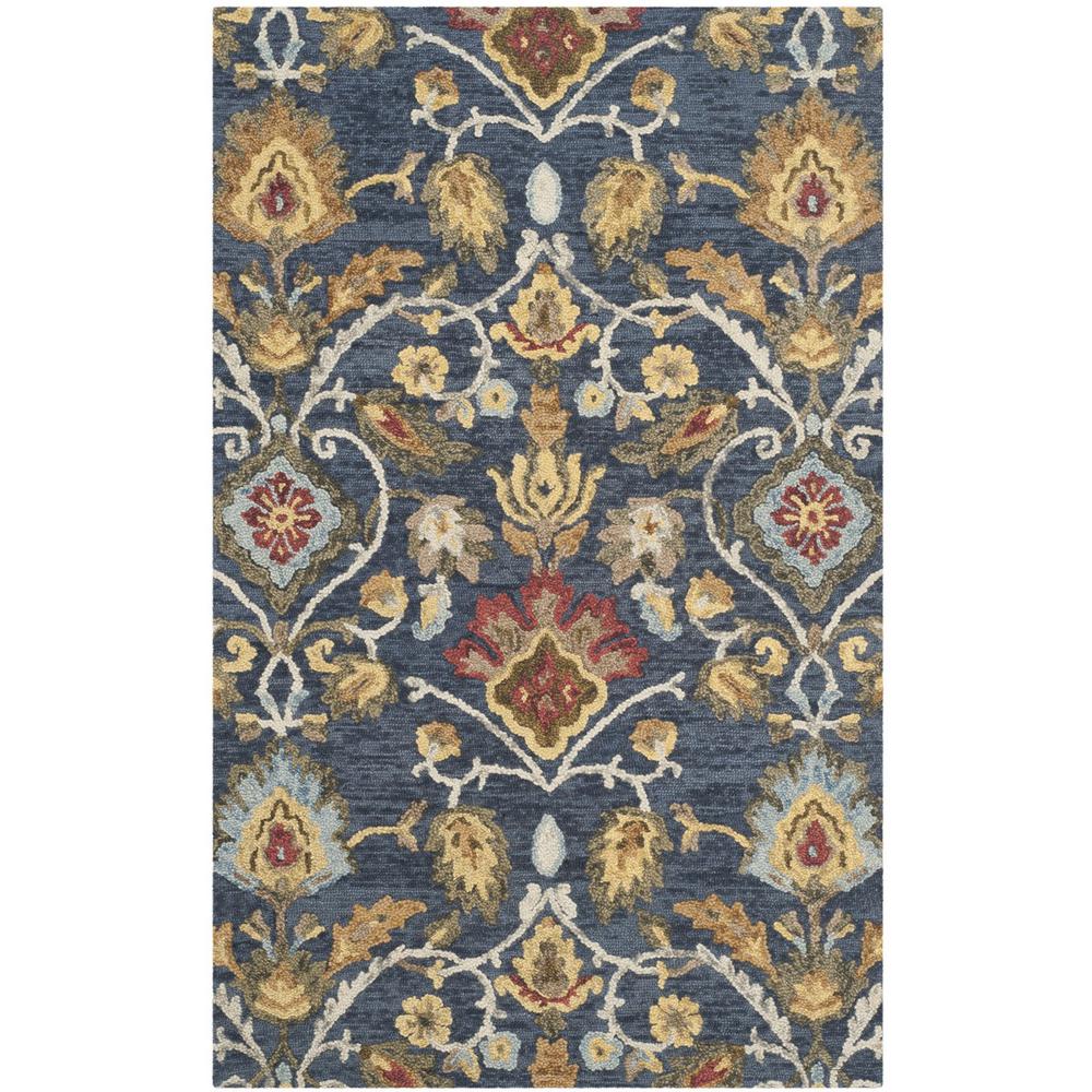 BLOSSOM, NAVY / MULTI, 6' X 9', Area Rug. Picture 1
