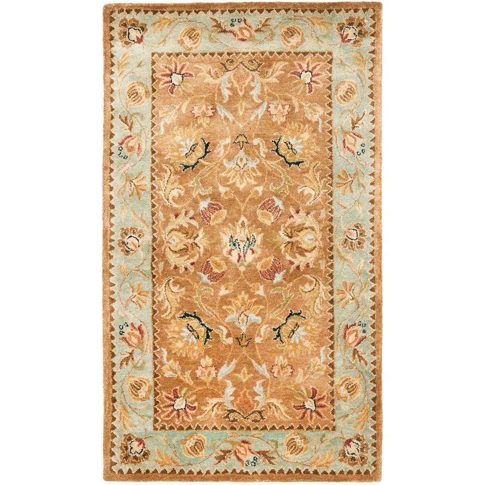 BERGAMA, BROWN / BLUE, 4' X 6', Area Rug. Picture 1