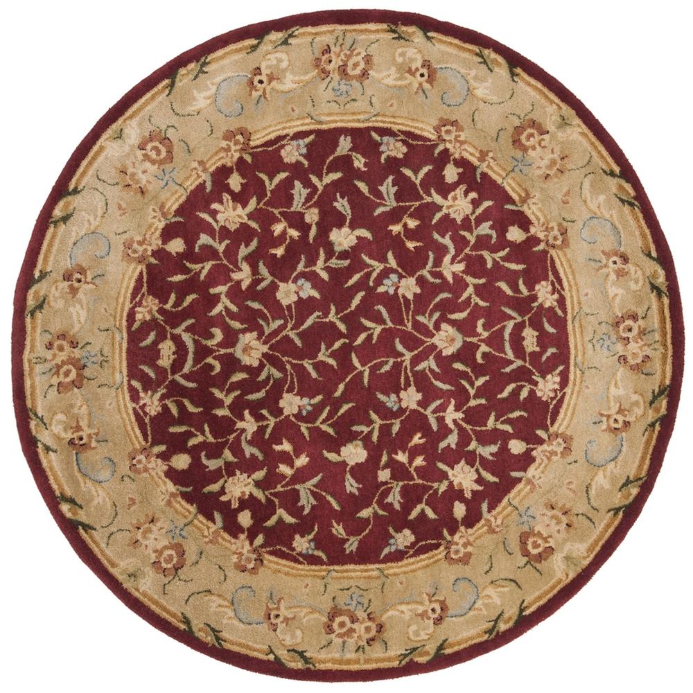 BERGAMA, RED / DARK BEIG, 6' X 6' Round, Area Rug. Picture 1