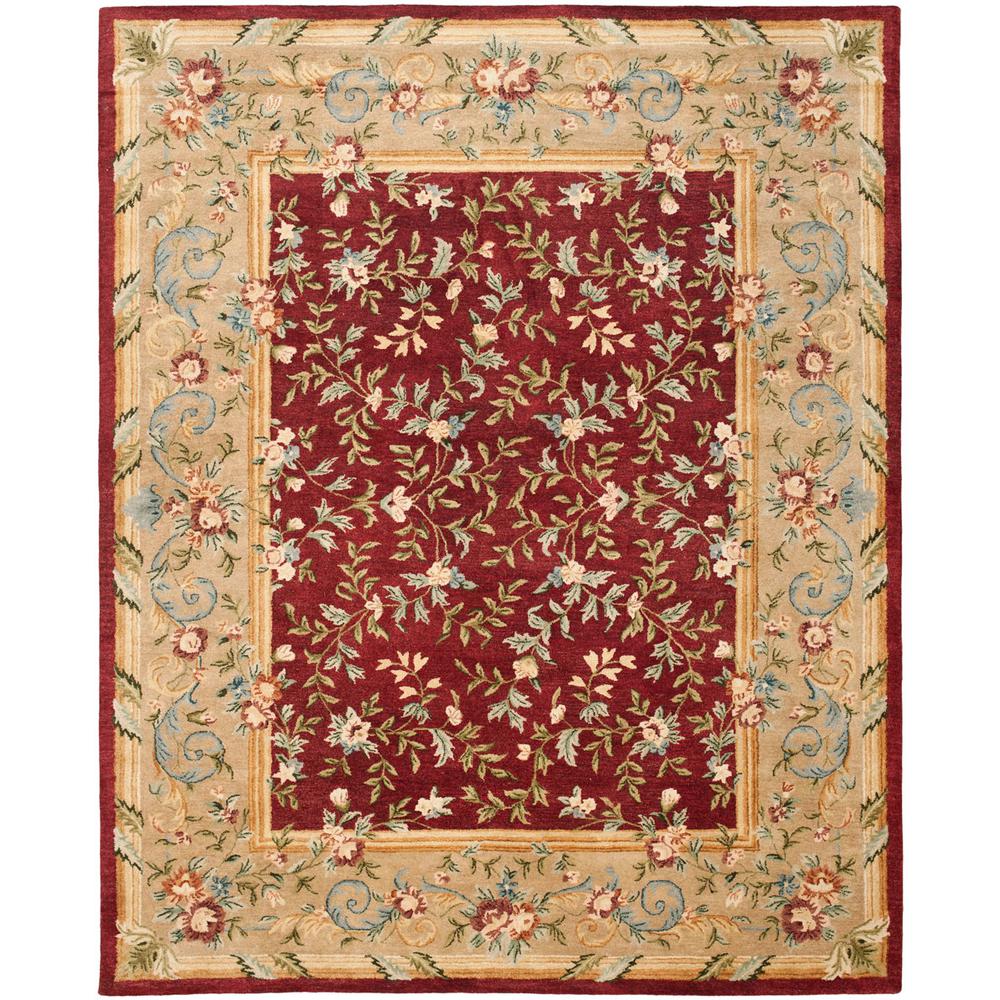 BERGAMA, RED / DARK BEIG, 8' X 10', Area Rug. Picture 1