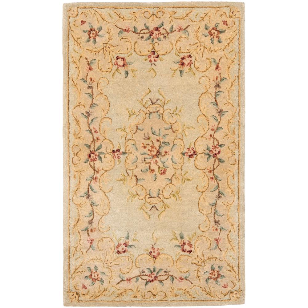 BERGAMA, LIGHT GREEN / BEIGE, 4' X 6', Area Rug. Picture 1