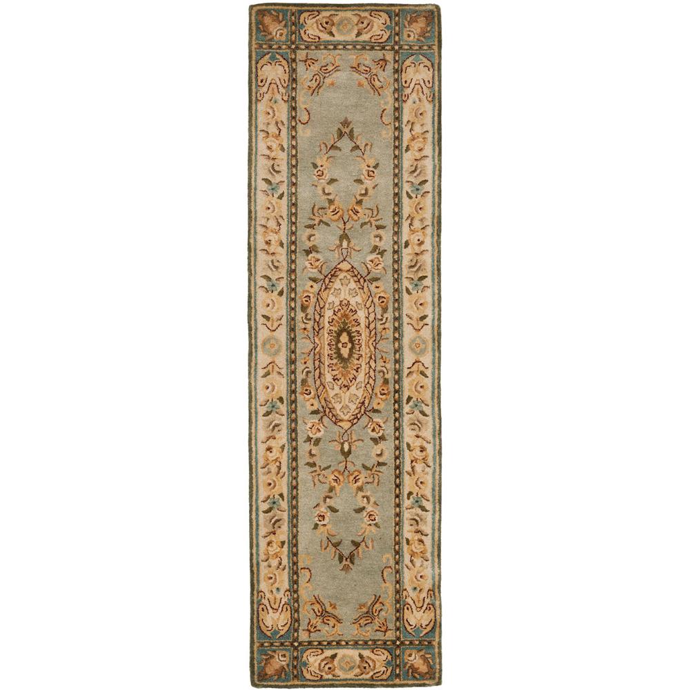 BERGAMA, LIGHT BLUE / IVORY, 2'-3" X 12', Area Rug, BRG174A-212. Picture 1