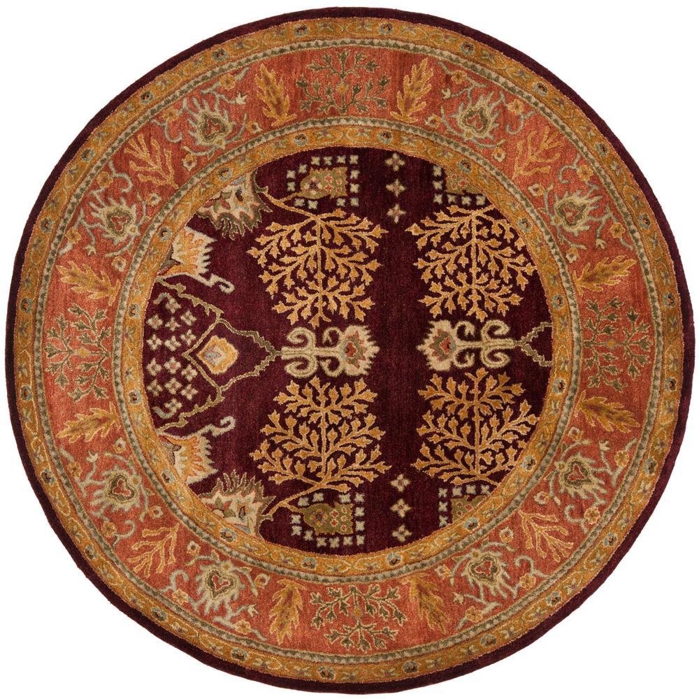 BERGAMA, RED / RUST, 6' X 6' Round, Area Rug. Picture 1