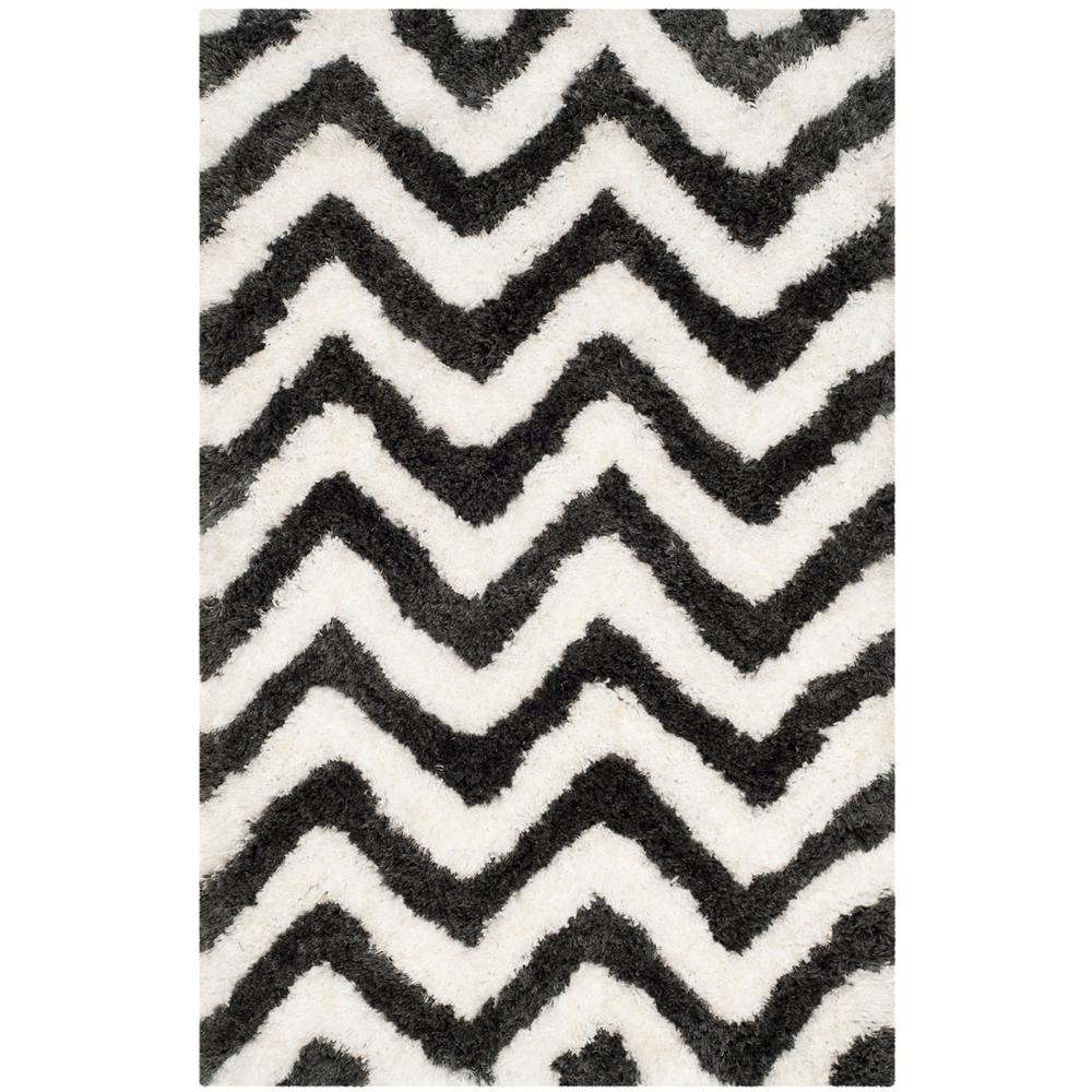 SG-BSG-Barcelona Shag, GRAPHITE / IVORY, 3' X 5', Area Rug, BSG320D-3. Picture 1