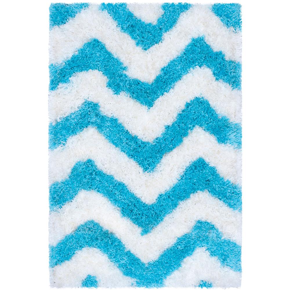 SG-BSG-Barcelona Shag, IVORY / BLUE, 3' X 5', Area Rug. Picture 1
