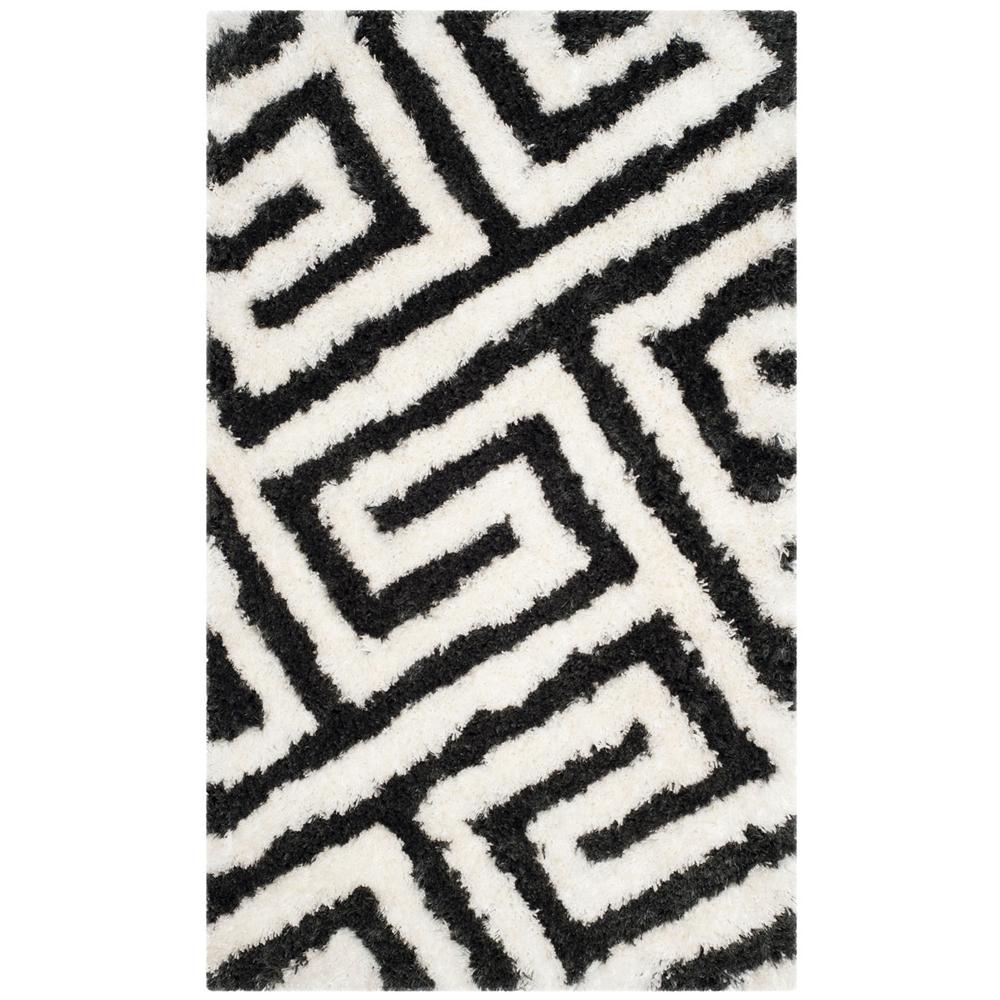 SG-BSG-Barcelona Shag, GRAPHITE / IVORY, 3' X 5', Area Rug, BSG323D-3. Picture 1