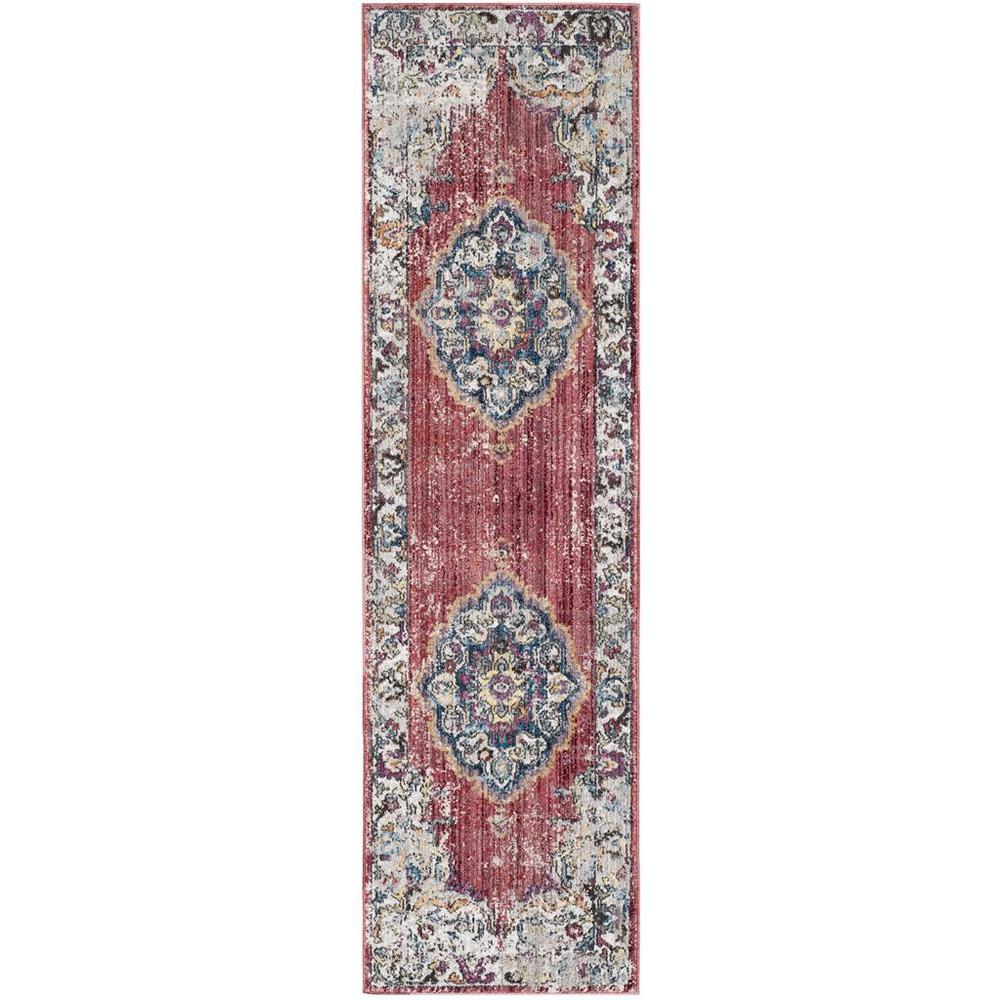 BRISTOL, ROSE / LIGHT GREY, 2'-3" X 12', Area Rug. Picture 1