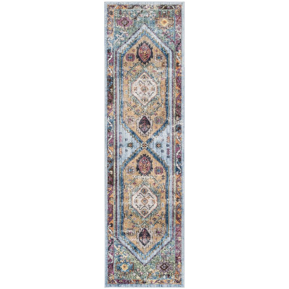 BRISTOL, BLUE / CAMEL, 2'-3" X 6', Area Rug. Picture 1