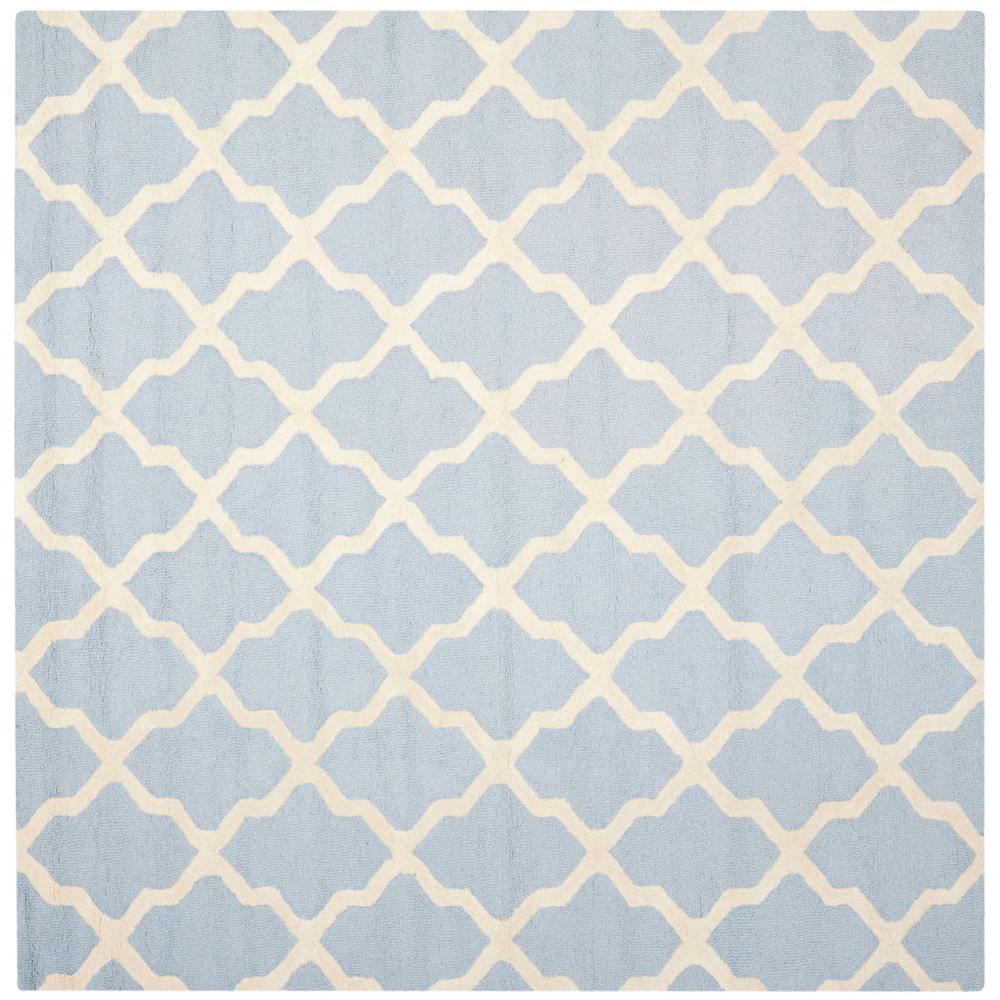 CAMBRIDGE, LIGHT BLUE / IVORY, 8' X 8' Square, Area Rug, CAM121A-8SQ. Picture 1