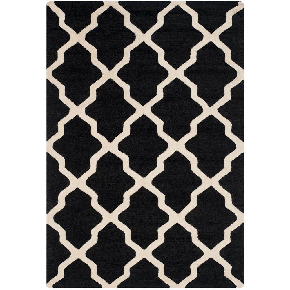 CAMBRIDGE, BLACK / IVORY, 6' X 9', Area Rug, CAM121E-6. Picture 1