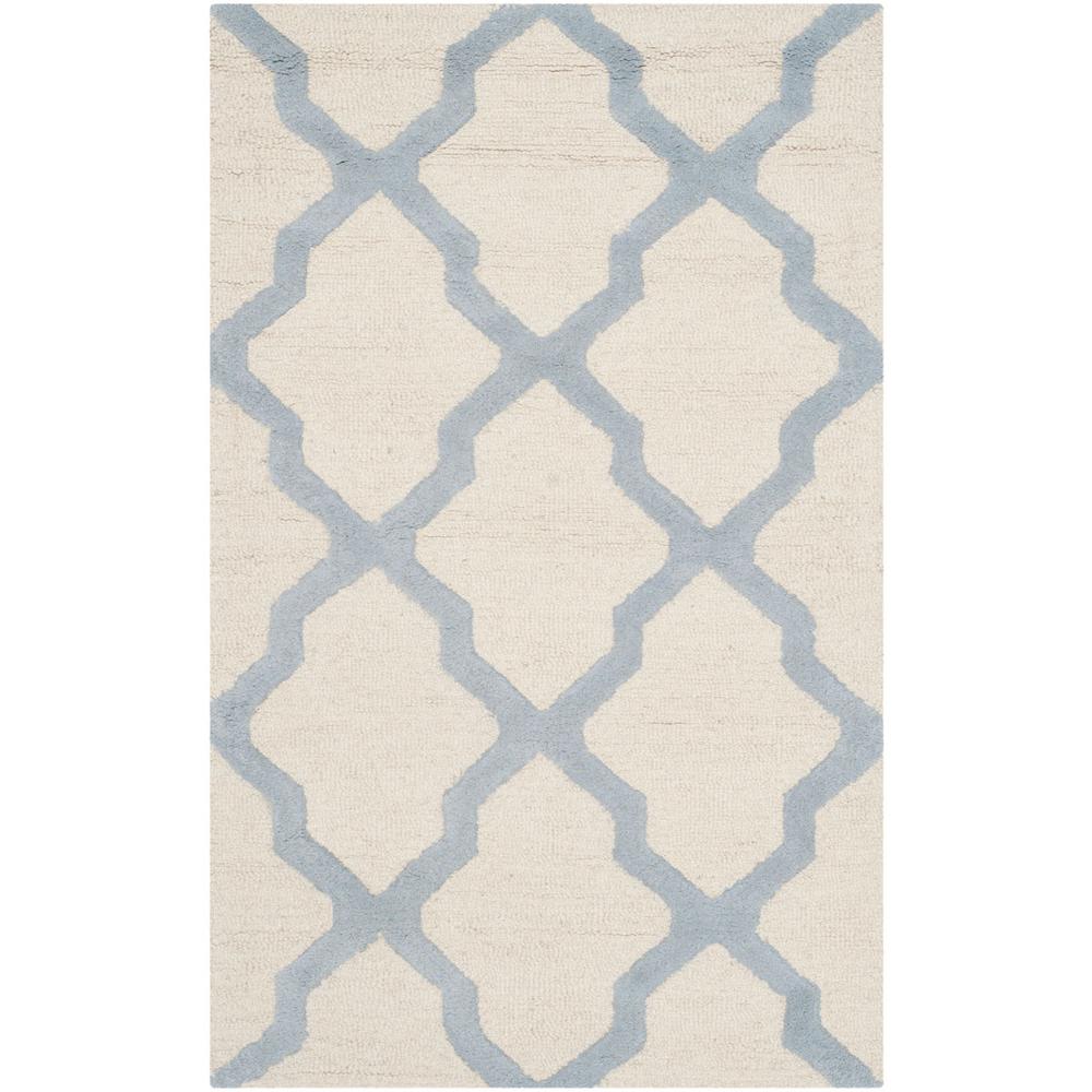 CAMBRIDGE, IVORY / LIGHT BLUE, 2'-6" X 4', Area Rug, CAM121F-24. Picture 1
