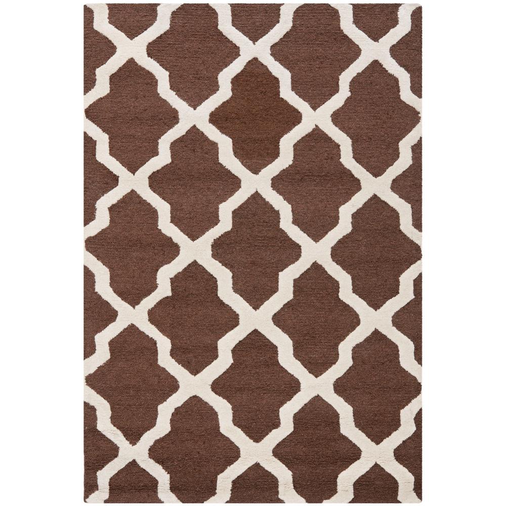 CAMBRIDGE, DARK BROWN / IVORY, 4' X 6', Area Rug, CAM121H-4. Picture 1