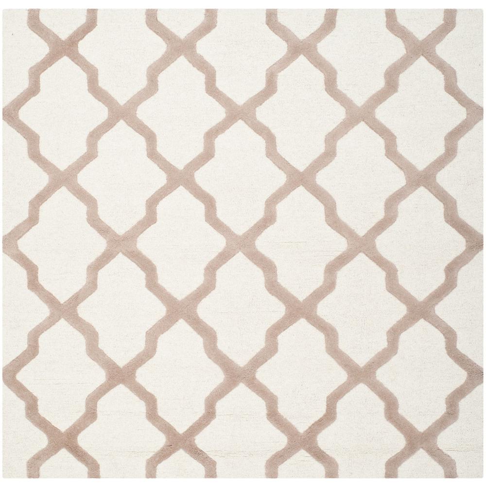 CAMBRIDGE, IVORY / BEIGE, 4' X 4' Square, Area Rug. Picture 1