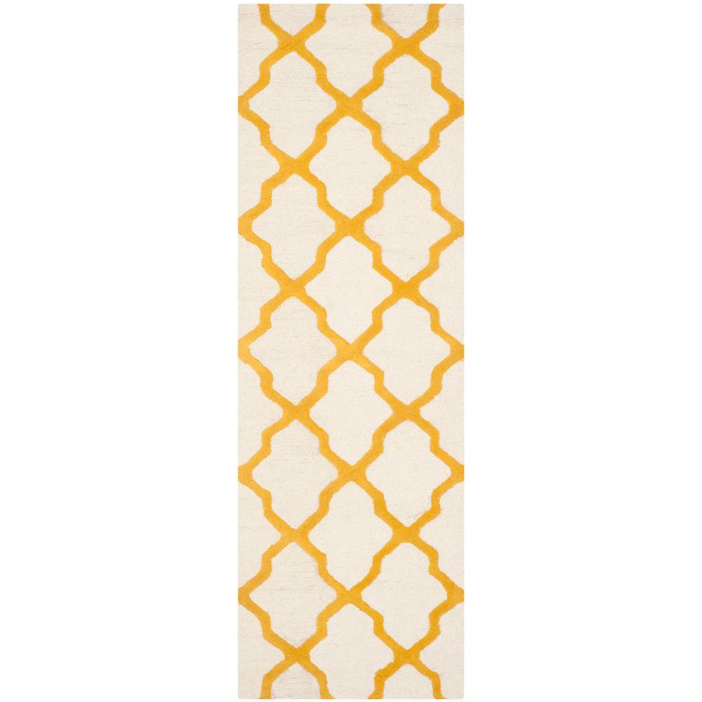 CAMBRIDGE, IVORY / GOLD, 2'-6" X 12', Area Rug. Picture 1