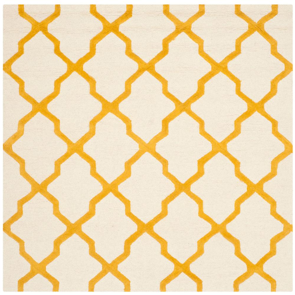 CAMBRIDGE, IVORY / GOLD, 6' X 6' Square, Area Rug, CAM121U-6SQ. Picture 1