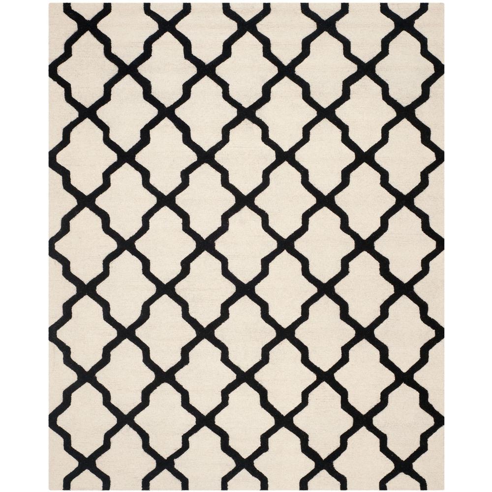 CAMBRIDGE, IVORY / BLACK, 8' X 10', Area Rug, CAM121W-8. Picture 1