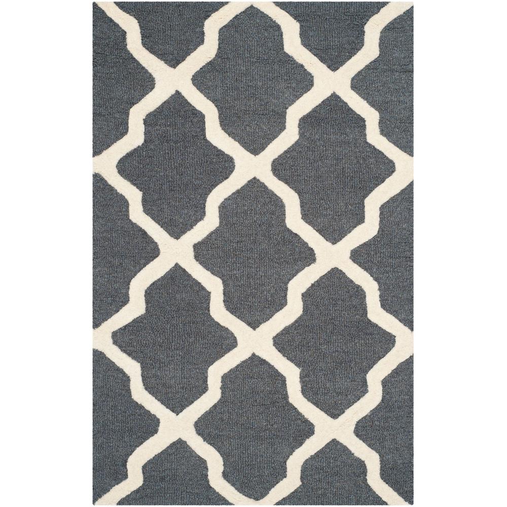 CAMBRIDGE, DARK GREY / IVORY, 2'-6" X 4', Area Rug, CAM121X-24. Picture 1