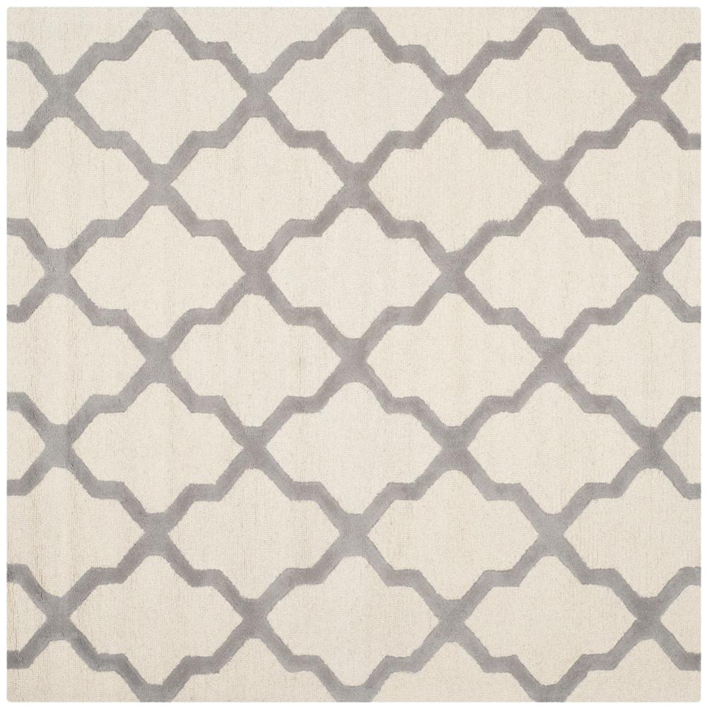 CAMBRIDGE, IVORY / SILVER, 6' X 6' Square, Area Rug, CAM121Y-6SQ. Picture 1