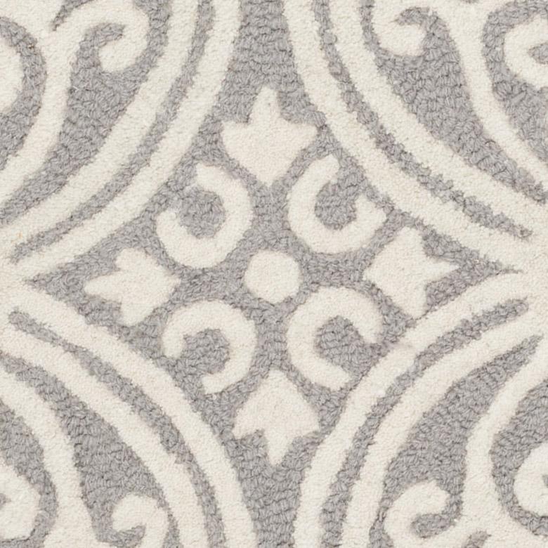 CAMBRIDGE, SILVER / IVORY, 4' X 4' Round, Area Rug, CAM123D-4R. Picture 2