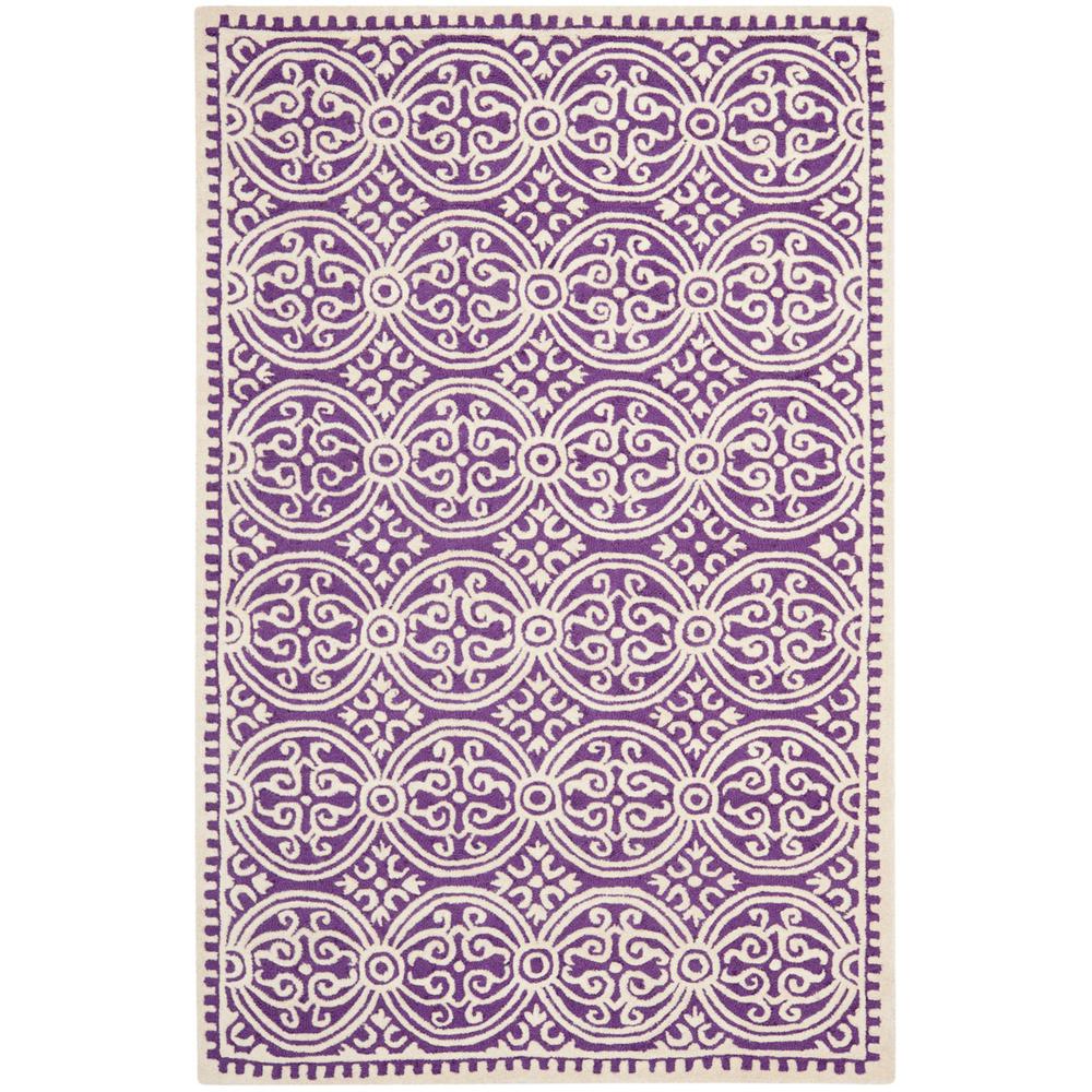 CAMBRIDGE, PURPLE / IVORY, 6' X 9', Area Rug, CAM123K-6. Picture 1